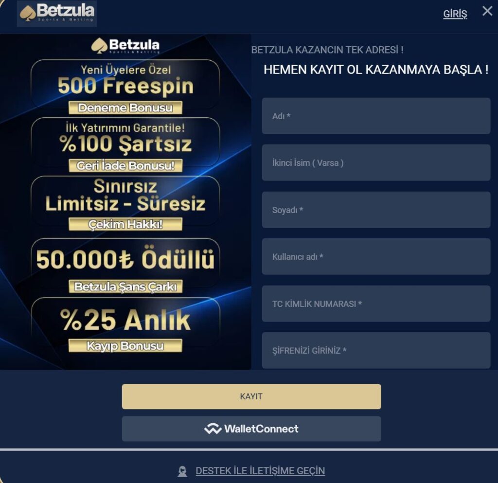 betzula kayıt